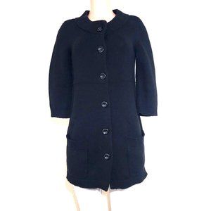 White House Black Market Black Heavy Knit Long Cardigan Small* Medium* 3/4 Slv